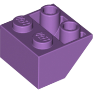 Lego kostka (kostička) 2x2 sklon (šikmá) 45° invertovaná, levandulová střední (6223452)